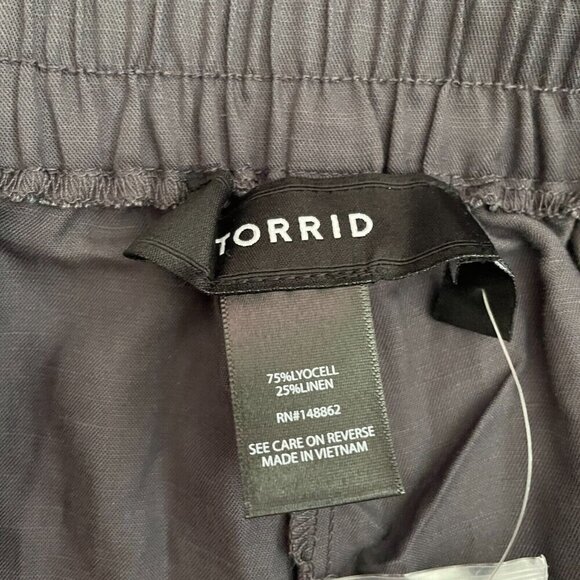 Torrid NWT Womens 5" Stretch Linen Blend High Rise Short Sz 28 Plus Gray Stretch - Picture 6 of 11